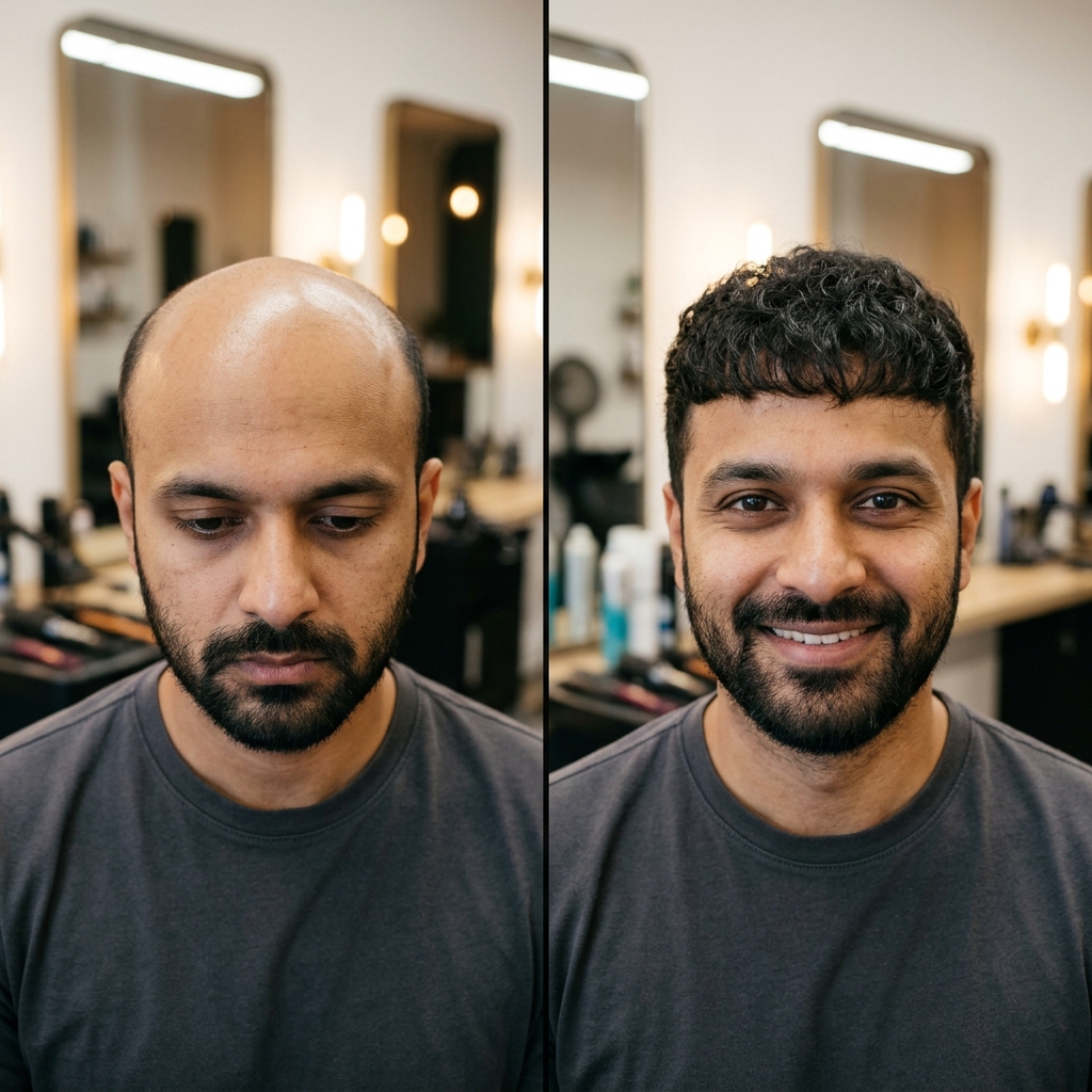 Workout with hair patch