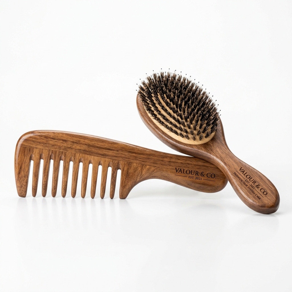 Wooden Comb & Brush